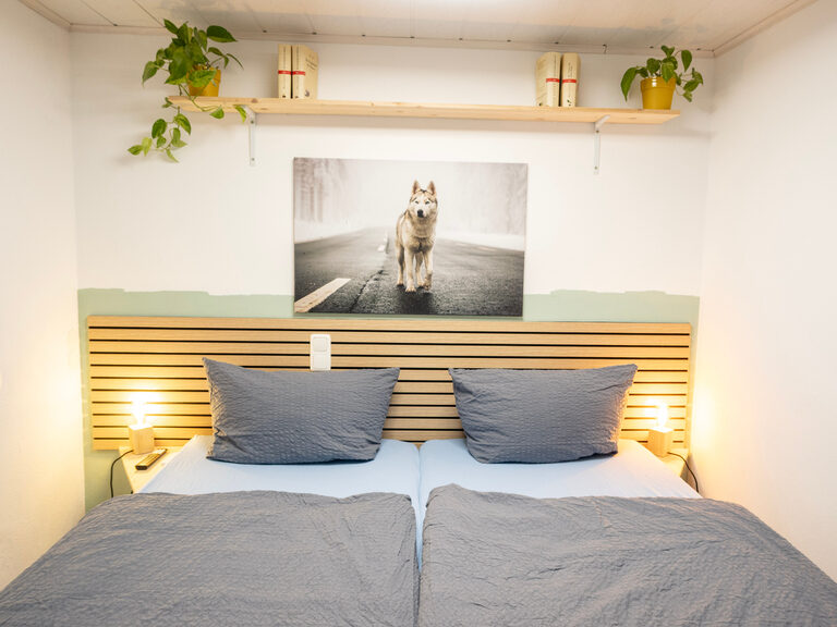 Das gemütliche Schlafzimmer in der Ferienwohnung Eska.
