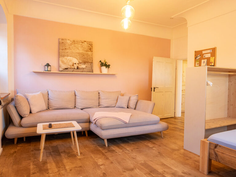 Perfekt eingerichtetes Wohnzimmer in der Ferienwohnung Ronja